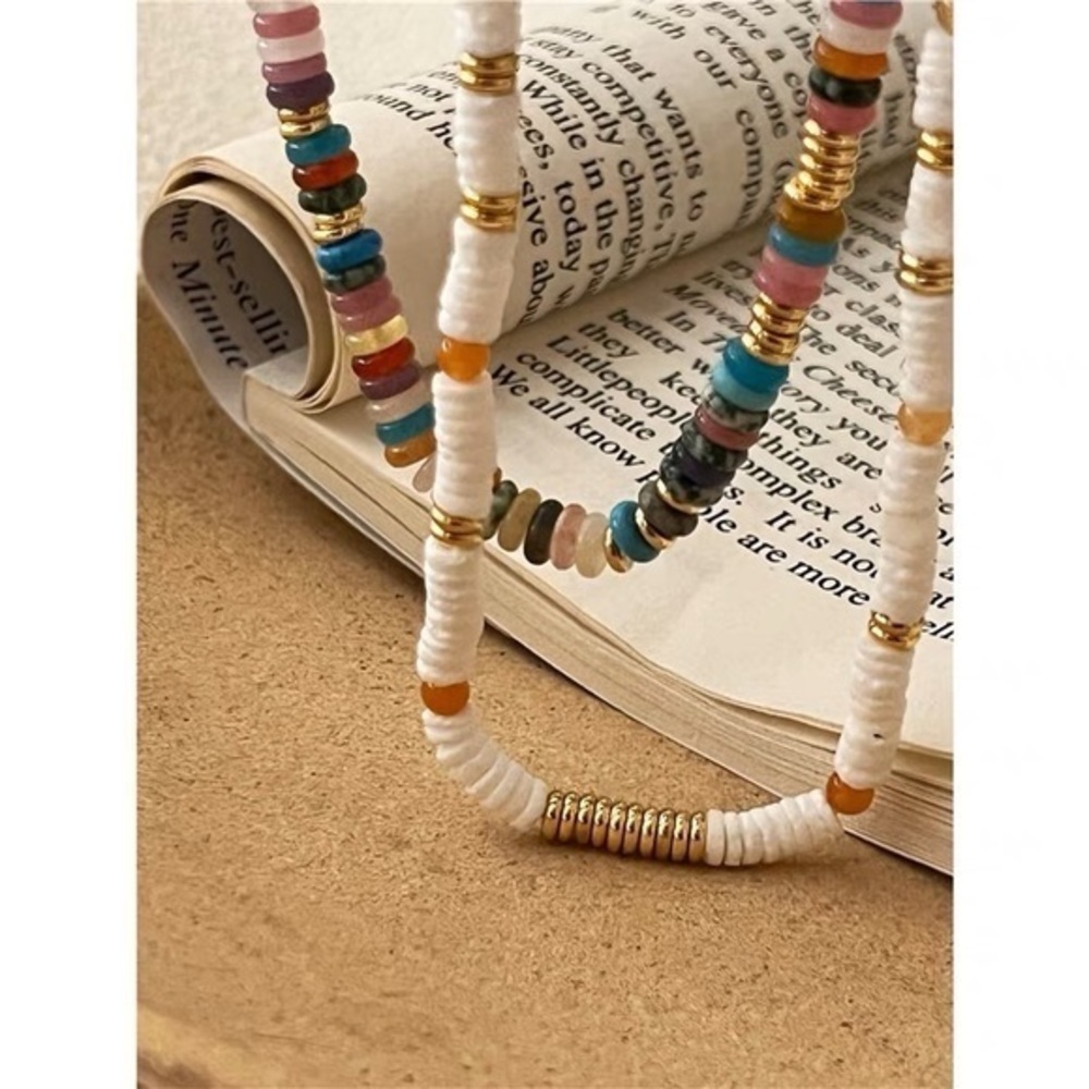 - - 18K GP Natural Gemstone  Necklace